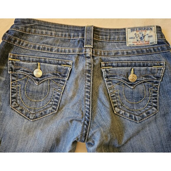 True Religion Womens Knee Length Shorts Medium Wash Size 27 Low Rise - Picture 5 of 14